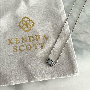 Kendra Scott Silver Necklace with Druzy Stone